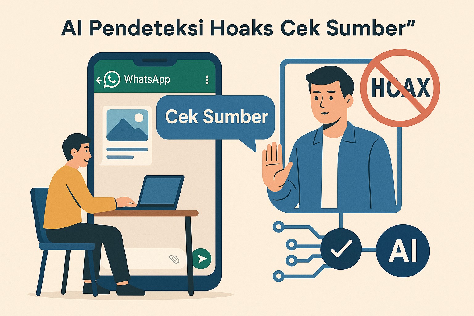 Cek Sumber: Detektor Hoaks Berbasis AI, Cukup Pakai WA